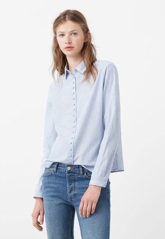 Women Blue Pure Cotton Shirt