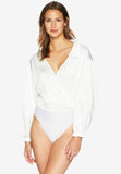 Taffeta Wrap Top Bodysuit